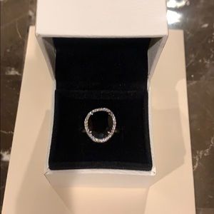 Pandora black stone ring size 9